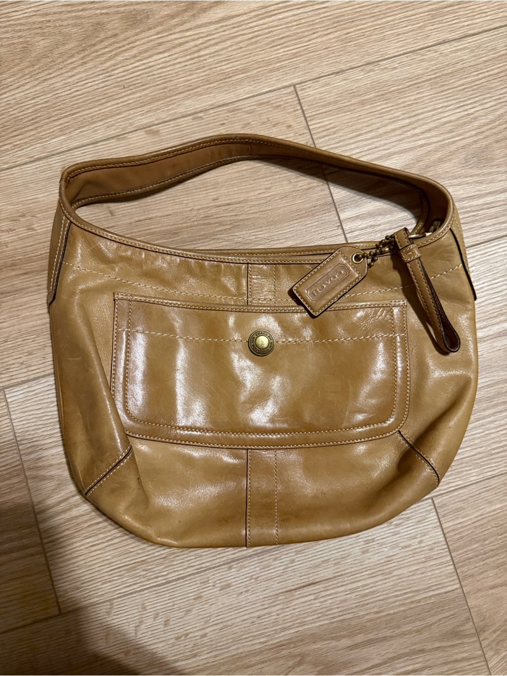 Coach Ergo Hobo Bag (Style #10740) in a camel/tan leather finish around 2007
